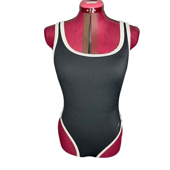 Jantzen one piece swimsuit Vintage black white textured - Picture 1 of 10